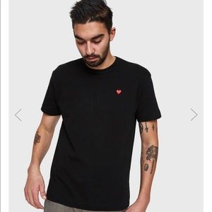 Comme des Garçons Play Red Heart T-Shirt in Black